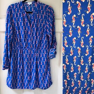 Crown & Ivy drawstring dress with coral seahorses!